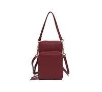 PORRASSO Sac de Téléphone Portable à Écran Tactile Femmes Sac Bandoulière Mode Sac D'épaule Petit PU Wristlet Bag Crossbody Portefeuille pour Achats Voyage Vin Rouge