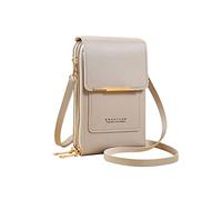 PORRASSO Sac de Téléphone Portable à Écran Tactile Femmes Sac Bandoulière Mode Sac D'épaule Petit PU Crossbody Portefeuille pour Achats Voyage Gris