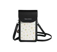 PORRASSO Sac de Téléphone Portable à Écran Tactile Femmes Sac Bandoulière Sac D'épaule PU Portefeuille pour Achats Voyage Noir