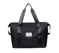 PORRASSO Sac de Voyage pour Femme Sac de Sport Grande Extensible Sac de Fitness Gym Sac à Main Sacs de Lavage Travel Duffel Bag pour Natation Sport Noir