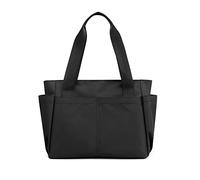 PORRASSO Sac D'épaule Nylon Sac à Main Femmes Sac Fourre-Tout Sac Cabas pour Shopping Voyage Travail Usage Quotidien Noir