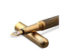 PORRASSO Stylo Plume Pen en Bois Fait Main Confort D'écriture Stylo Plume avec Convertisseur Bon Cadeau for Hommes Femme Bois de Tigre A