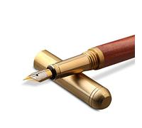 PORRASSO Stylo Plume Pen en Bois Fait Main Confort D'écriture Stylo Plume avec Convertisseur Bon Cadeau for Hommes Femme Bois de Santal Violet A