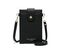 PORRASSO Téléphone Sac Bandoulière Femmes Étanche Crossbody Portefeuille Cuir Sac de Téléphone avec Porte-Cartes de Crédit pour Les Téléphones Mobiles de Moins de 6.5 Pouces Noir