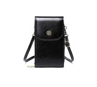 PORRASSO Téléphone Sac Bandoulière Femmes Mode Sac D'épaule avec Blocage RFID Fille Sac de Téléphone Cuir Étanche Crossbody Portefeuille pour Achats Voyage Noir