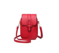PORRASSO Téléphone Sac Bandoulière Femmes Sac D'épaule avec Trou D'écouteur Fille Sac de Téléphone Crossbody Portefeuille pour Achats Voyage Rouge