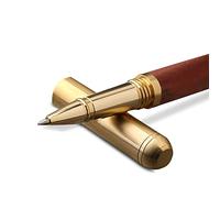PORRASSO Vintage Stylo de Signature en Bois Stylo Bille Fait Main Naturel Écriture Fluide Bon Cadeau for Hommes Femme Étudiant Professeur Écrivain Bois de Santal Rouge B