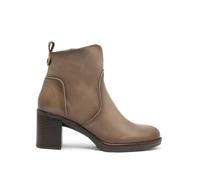 Porronet - Boots en cuir taupe à talon décroché moyen et une fermeture zippée - Taille numeric_37