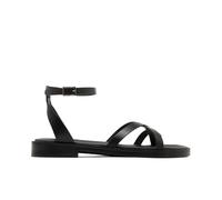 Porronet Cecilia Sandales plates en cuir Noir, Noir , 38 EU estrecho