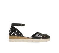 Porronet Sandales compensées en cuir noir Carlota, Noir , 38 EU