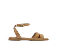 Porronet Sandales plates en cuir avec clous taupe Vika, Taupe, 37 EU