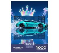 Porsche 1000 Pieces Puzzle Sport Voiture Puzzles De Couleurs Familiales Cadeau Jeu Difficile pour Les 70x50cm/1000pcs