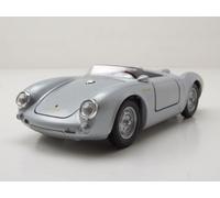 Porsche 550 Spyder Cabriolet Silber Modèle Réduit 1:24 Welly Avec Boîte