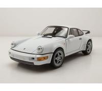 Porsche 911 (964) Turbo 1990 Modèle de Voiture Blanc 1:24 Welly