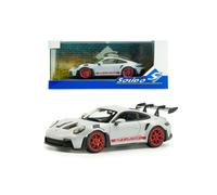 Solido Miniature Porsche 911 (992) GT3 RS 2023 Grand aileron arrière Blanche accents rouges 1:43