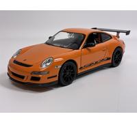 Porsche 911 GT3 RS 2007 Orange Avec Rayures Noires Et Jantes 1:24 Welly 22495