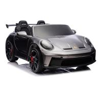 Porsche 911/GT3 Voiture pour enfant 24 V, gris métallisé, cuir, EVA, 2 places, RC 2,4 GHz, 2 moteurs x 24 V, 1-8 ans