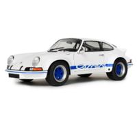 Solido Voiture miniature 1:18 Porsche 911 RSR 1973 - carrosserie détaillée, jantes sport, blanc/bleu