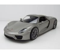 Porsche 918 Spyder Hardtop 2012 Gris Modèle Auto 1:18 Welly
