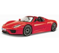 Burago May Cheong Group 1/24 Porsche 918 Spyder Metal - Rouge - Véhicule pour Enfant dès 4 Ans - 21076R