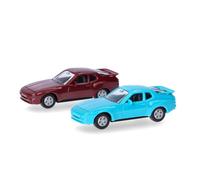 Porsche 944, 1981, lot de 2 MiniKit bleu et rouge - HERPA 012768-004 - HO 1/87