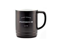 Porsche Classic Engine Piston Cup Tasse à café en porcelaine style vintage Noir mat 420 ml