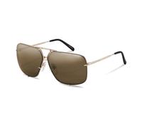 Porsche Design - Monture Dorée Lunettes de Soleil avec Verres Marron - unisex - Accessoires - Jaune - Taille: 65 MM