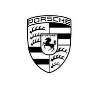 Porsche insigne capot noir logo emblème