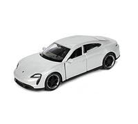 Porsche Taycan Turbo S 12 cm Voiture miniature de recul Welly en métal - Jouet pour enfant - 4 variantes - 27 (argenté métallisé)
