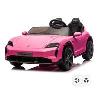 PORSCHE Taycan Turbo S Voiture Électrique 24V - Rose - 2 Places - 2 à 6 ans - Licence Officielle - Pneus EVA