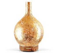 Porseme Aroma Diffuser Glas,Handgeblasen 100ml Ultraschall Luftbefeuchter Leise 7 Farbwechselnde LEDs,Cool Mist,Mit Timer,Raumbefeuchter BPA Frei Dekoration für Wohnung Spa,Elegantes Geschenk