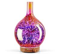 Porseme Aroma Diffuser Luftbefeuchter,100ml Handgeblasen 3D Luftbefeuchter Ultraschall Leise 7 farbwechselnde LEDs Raumbefeuchter BPA Frei für Wohnung Yoga Spa mit Timer (Rose Gold)