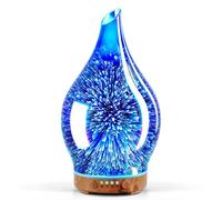 Porseme Aroma Diffuser Luftbefeuchter 150ml,Handgeblasen 3D Luftbefeuchter Ultraschall Leise 7 farbwechselnde LEDs Raumbefeuchter BPA Frei für Wohnung Yoga Spa mit Timer (Silver)