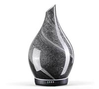 Porseme Diffuseur d'arômes 280ml, diffuseur en Verre soufflé à la Main pour huiles essentielles, humidificateur ultrasonique Silencieux,7 Types de Couleurs de lumière LED pour la Maison (Obsidienne)