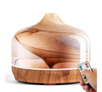Porseme Diffuseur d'arômes 500ml en Verre avec télécommande, humidificateur à ultrasons soufflé à la Main à Effet 3D pour huiles essentielles, Silencieux pour humidificateur d'ambiance(Déserte)