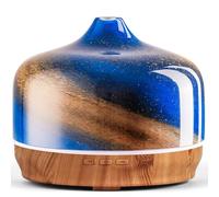 Porseme Verre diffuseur d'arômes 500ml, diffuseur pour huiles essentielles, Grand humidificateur, Brume fraîche ultrasonique, 7 changements de Couleur, Dure 15 à 21 Heures pour Appartement(Galaxy)