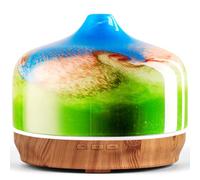 Porseme Verre diffuseur d'arômes 500ml, diffuseur pour huiles essentielles, Grand humidificateur,Brume fraîche Ultrasonique,7 changements de Couleur, Dure 15 à 21 Heures pour Appartement(Blue Grass)