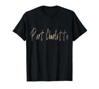 Port Charlotte Florida Design Vintage élégant T-Shirt Graphique avec Valeur, Homme, Noir, L