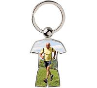Port-Clef Tenue de Sport en Acier avec Photo à Imprimer - Porte-Clef avec Une plaquette Short et Tee Shirt personnalisée - Porte clé Sport Personnalisable Photo