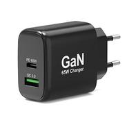 PORT Connect - Adaptateur secteur - GaN - 65 Watt - 3.25 A - PD, QC 3.0 - 2 connecteurs de sortie (USB type A, 24 pin USB-C) - Europe