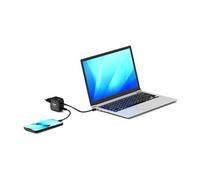 PORT Connect - Adaptateur secteur - GaN II, with 2 m cable - 65 Watt - 5 A - PD 3.0, QC 3.0 - 3 connecteurs de sortie (2 x USB-C, USB type A) - sur