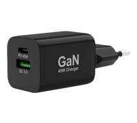 PORT Connect adaptateur secteur - technologie GaN - USB type A, 24 pin USB-C - 45 Watt