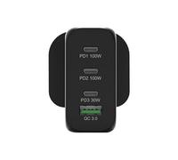 port connect chargeur mural gan usb-c power delivery & usb-a quick charge 120w avec câble type c 2 mètres noir prise uk