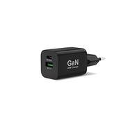 Port Connect Chargeur Mural gan USB-c Power Delivery™ & USB-a Quick Charge 45w avec câble Type c 2 mètres Noir Prise EU