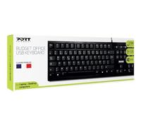 Port Connect Clavier pc de Bureau USB-a indicateurs LED azerty EU Noir