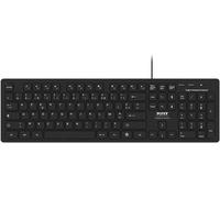 Port Connect Clavier Usb Robuste De Bureau Usb-A & Usb-C 104 Touches 12 Raccourcis Plug & Play Câble 1.5M Noir