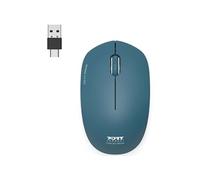 PORT Connect Collection - Souris - droitiers et gauchers - optique - 3 boutons - sans fil - 2.4 GHz - récepteur sans-fil USB/USB-C - saphir