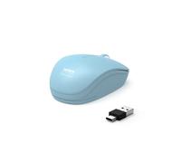 Port Connect Souris sans Fil pc Wireless 2.4 ghz Collection 2 pour Ordinateur - capteur Optique 1600 dpi - 3 Boutons - Compact. ambidextre & silencieuse Azur Bleu