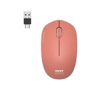 Port Connect Souris sans Fil pc Wireless 2.4 ghz Collection 2 pour Ordinateur - capteur Optique 1600 dpi - 3 Boutons - Compact. ambidextre & silencieuse Terracota Orange