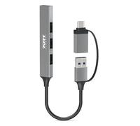 PORT Connect - Concentrateur (hub) - USB-C/USB-A, slim - 3 x USB 2.0 + 1 x SuperSpeed USB - de bureau G